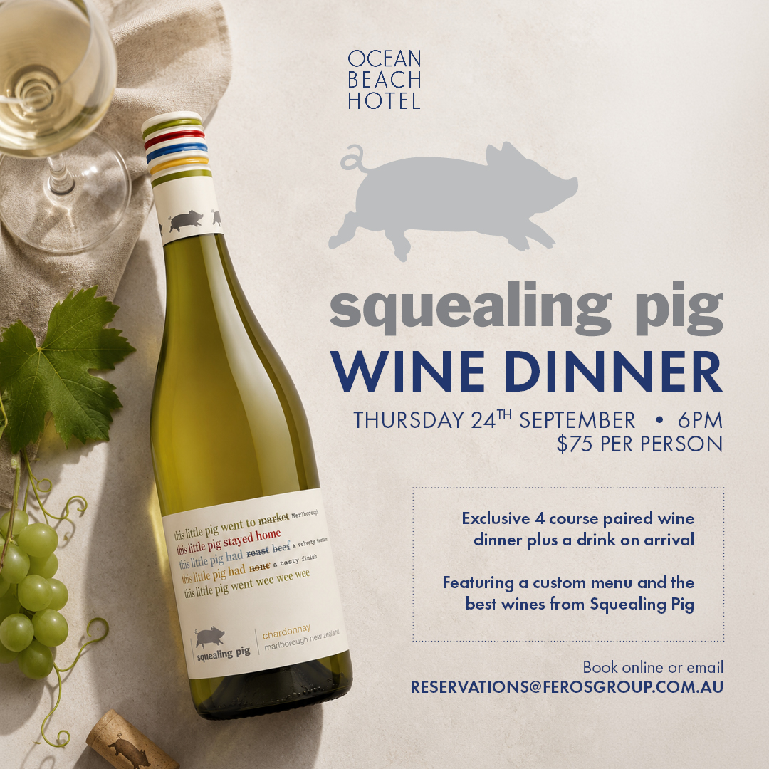 Squealing Pig Wine Dinner - FB - Ocean Beach Hotel